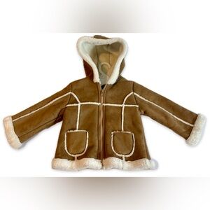 Infants Coat faux suede and faux fur look